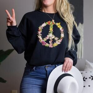 Flowers Peace Sign Sweatshirt